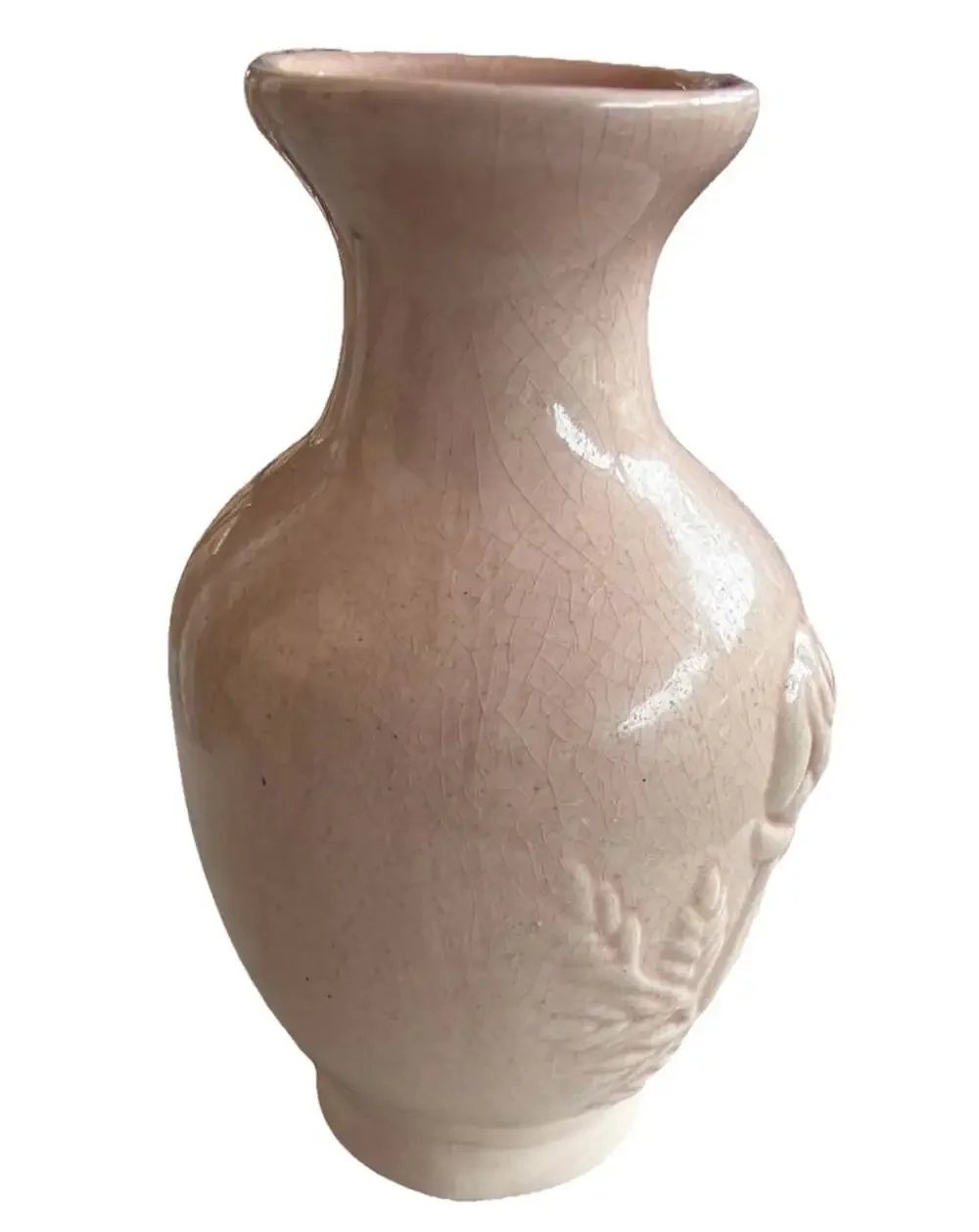 Vintage Pink Victorian Bud Vase Tea Rose Crackle Glaze Mini Unique Rare4.5”